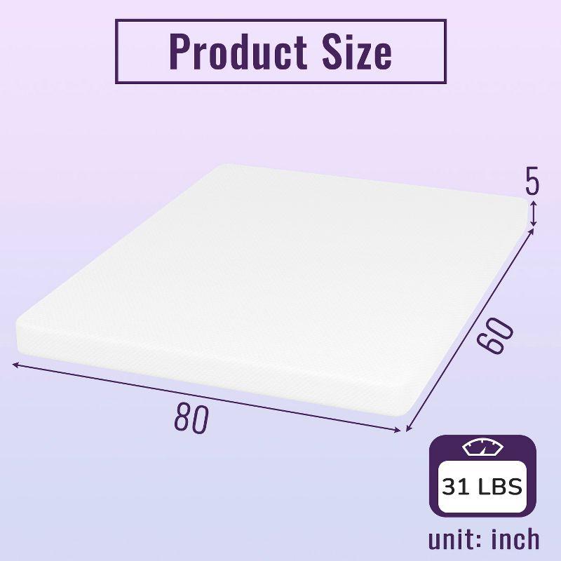 Queen 5-Inch White Gel Memory Foam Mattress