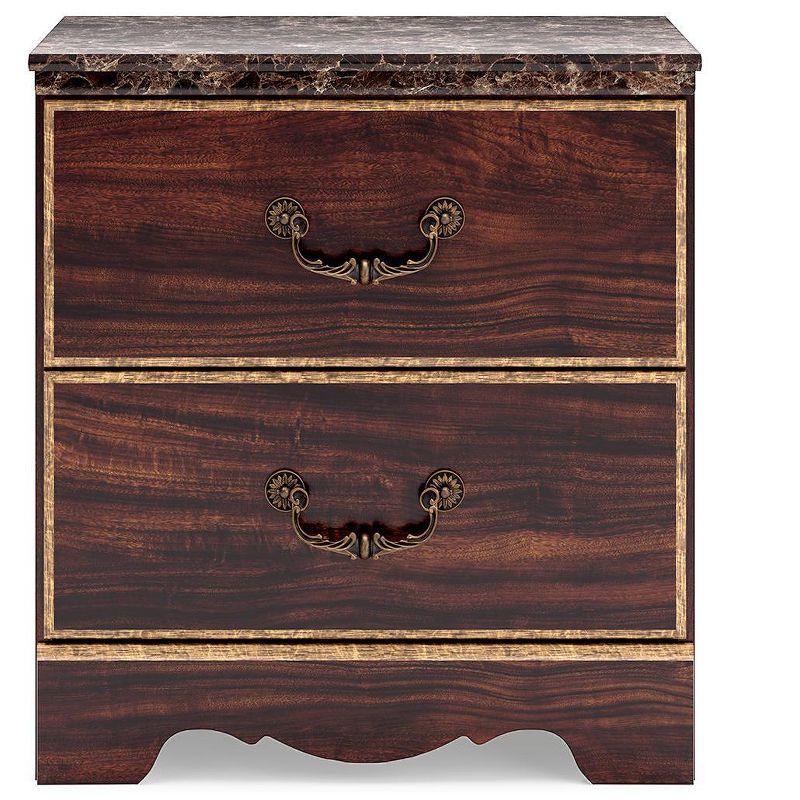 Signature Design by Ashley Glosmount 2 Drawer Nightstand, Dark Brown