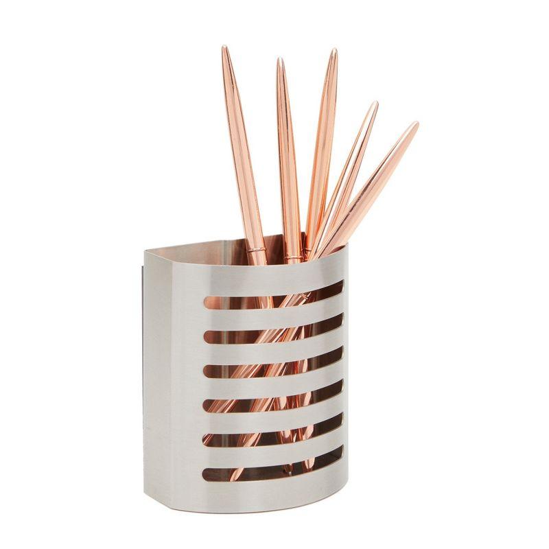 Stockroom Plus 2 Pack Stainless Steel Magnetic Pencil Holder for Desk (3.25 x 1.75 x 3.5 in) Grey