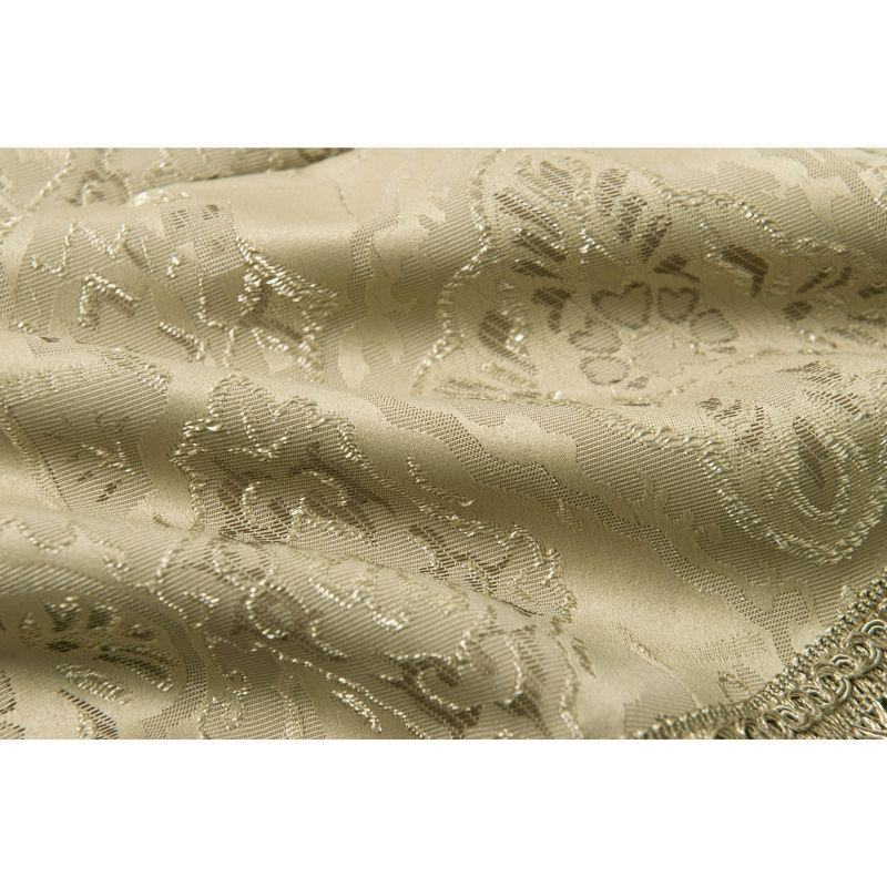 Kate Aurora Georgina Ultra Luxurious Raised Jacquard And Fringed Trimmed Austrian Window Valance - 52 in. W x 28 in. L, Gold
