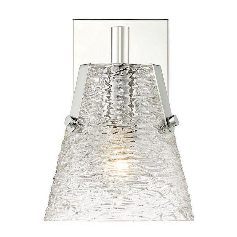 Analia Brushed Nickel and Glass 1-Light Wall Sconce