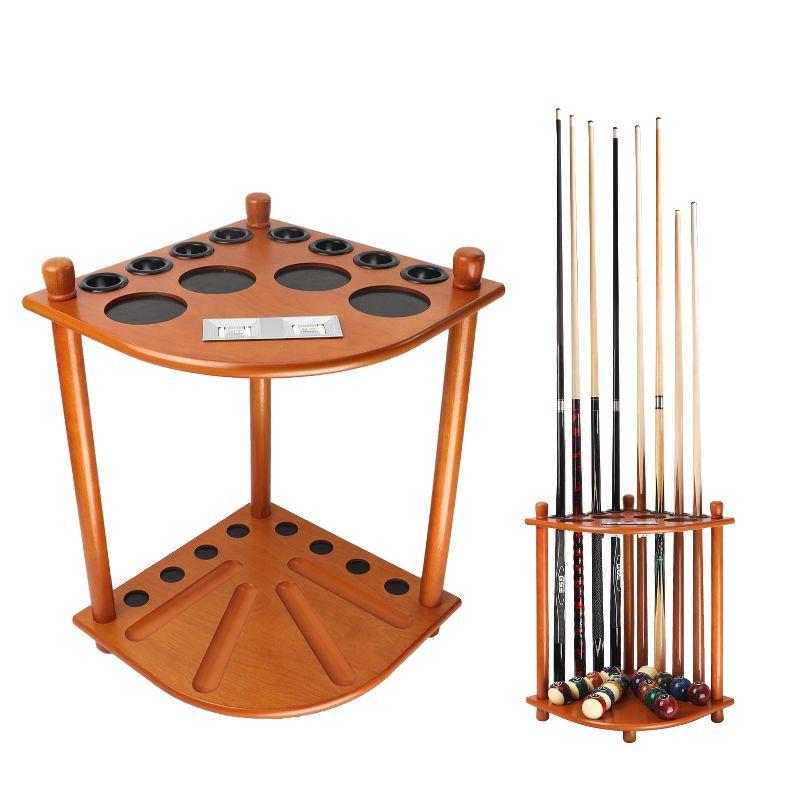 GSE Games & Sports Expert 8 Billiard Pool Cue Stick Corner Rack with Score Counter