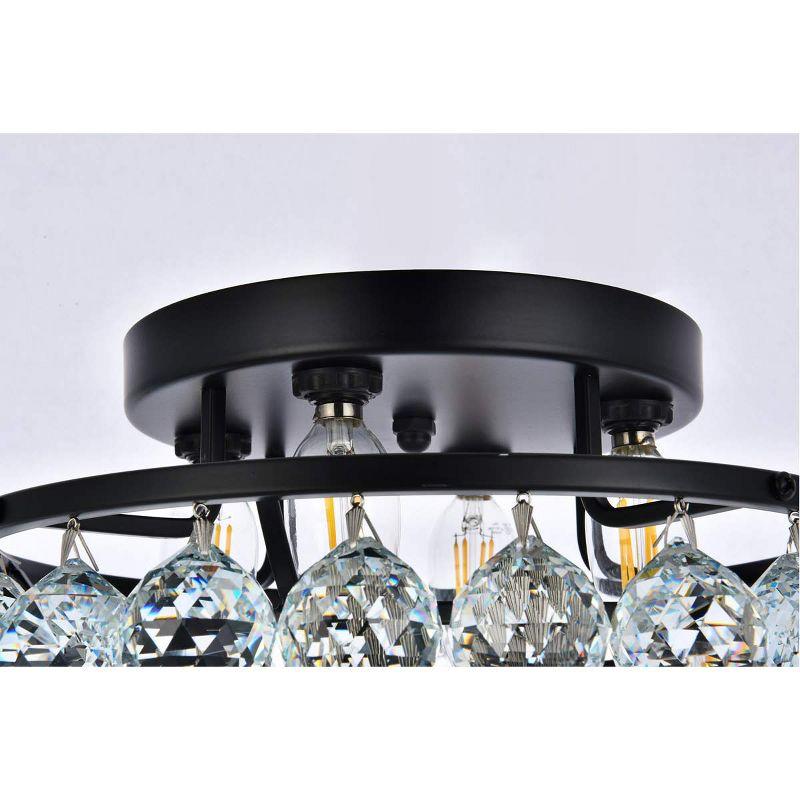 Elegant Lighting Corona 14 inch black flush mount