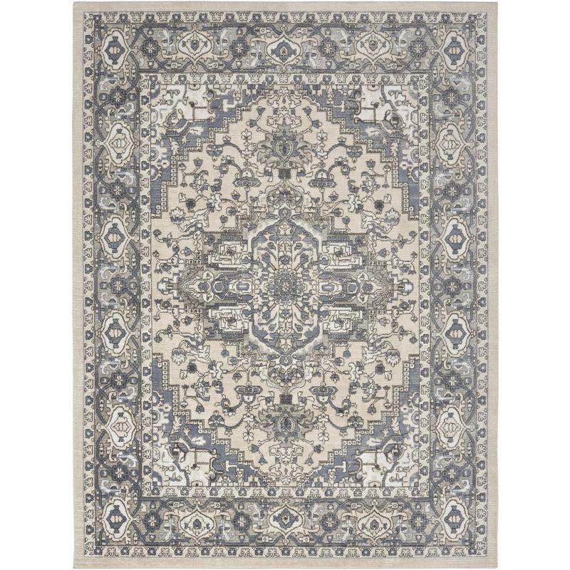 Nourison 8'10" x 11'10" Concerto Center Medallion Indoor Area Rug Ivory Blue