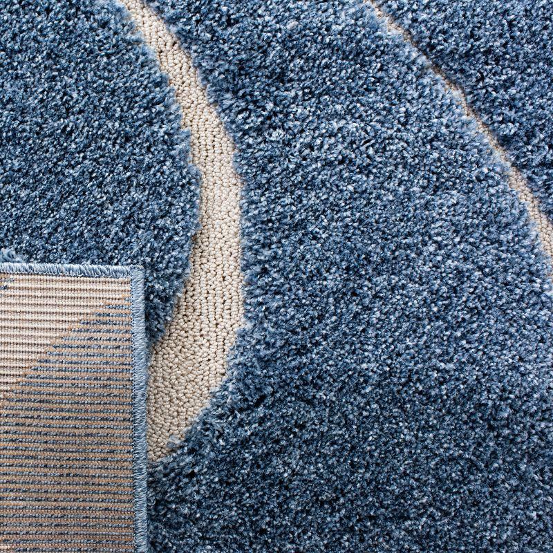 Florida Shag SG471 Power Loomed Indoor Area Rug - Light Blue/Cream - 6'7"x6'7" - Safavieh