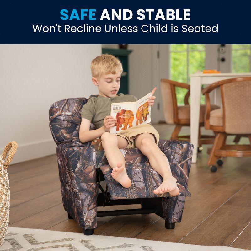 Flash Furniture Chandler Contemporary Camouflaged Fabric Kids Recliner with Cup Holder