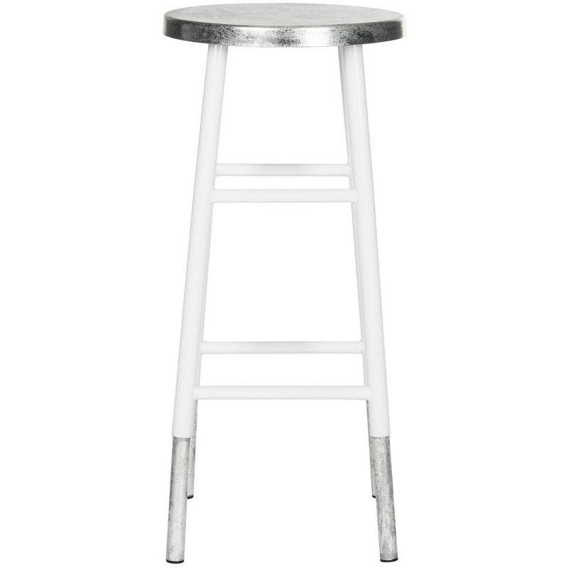 Kenzie 30''H Silver Dipped Bar Stool - FOX3212 - White - Safavieh Couture