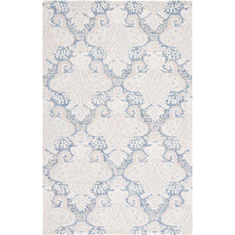 Micro-Loop MLP539 Hand Tufted Indoor Area Rug - Blue/Ivory - 5'x8' - Safavieh