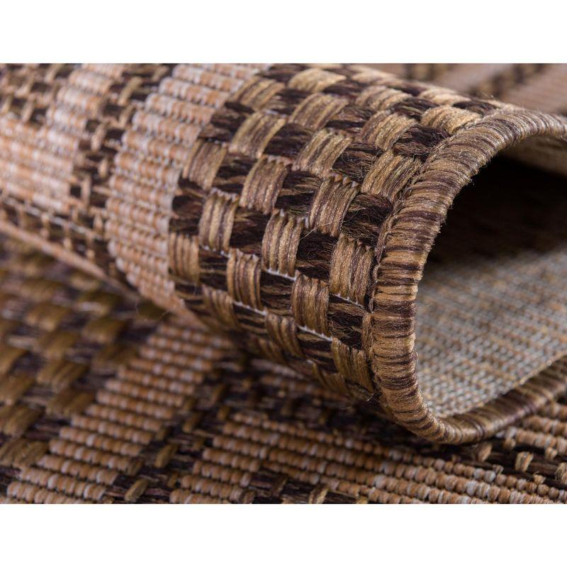 Unique Loom 3' 3 x 5' 1 Brown Outdoor Border Greek Key Area Rug