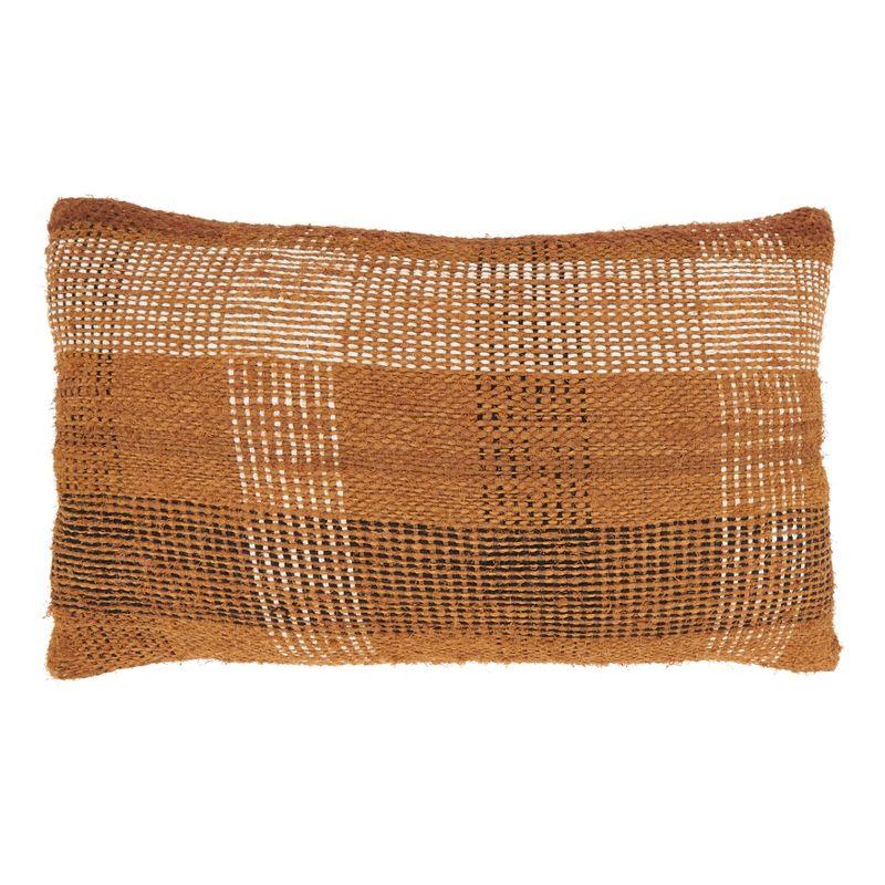 Rustic Plaid Rectangular Duck Feather Throw Pillow