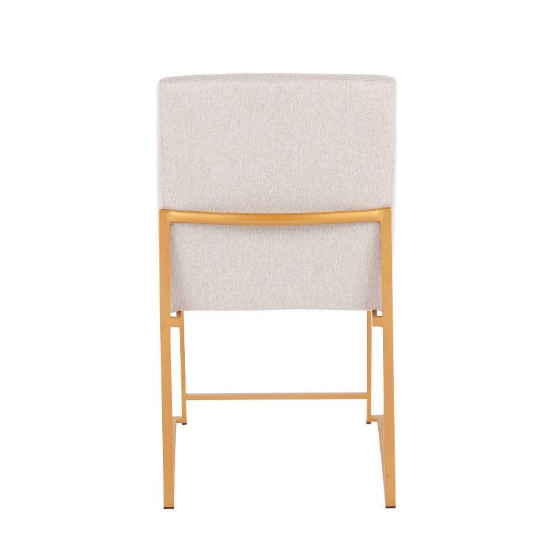 Set of 2 Highback Fuji Dining Chairs: Upholstered, Padded, Metal Frame - LumiSource