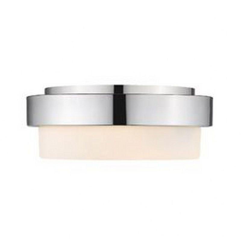 Golden Lighting Multi-Family 11" 2-Light Flush Mount in Matte Black with Opal Glass