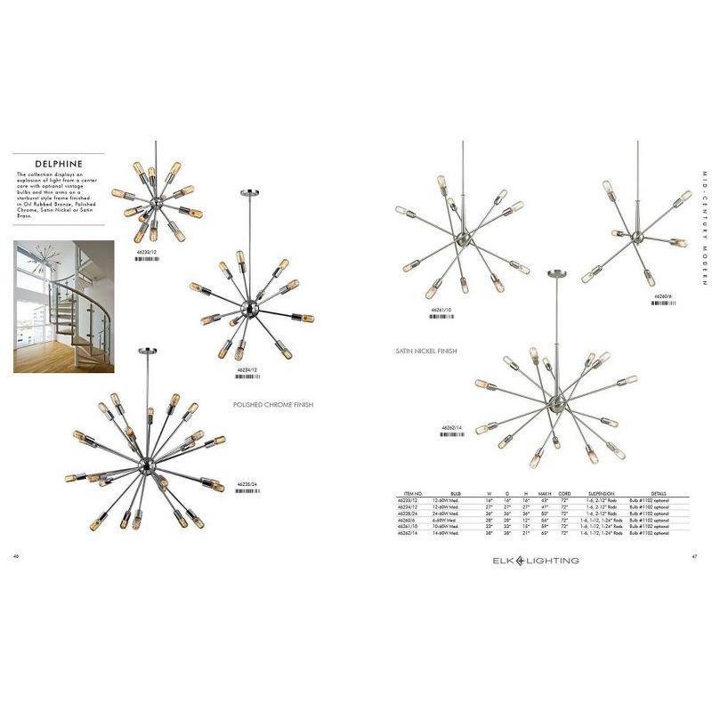 Elk Home Delphine 12 - Light Chandelier in  Satin Brass