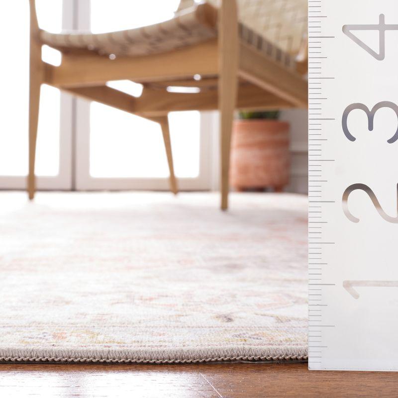 Tucson TSN105 Power Loomed Machine Washable Area Rug - Light Grey/Rust - 4'x4' - Safavieh.
