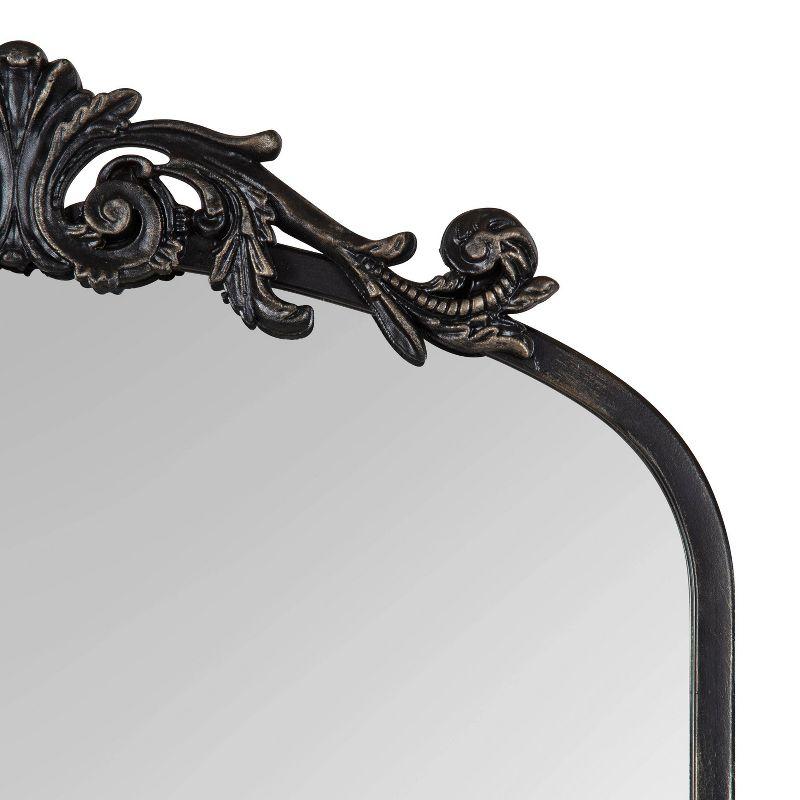 19" x 30.7" Arendahl Traditional Arch Decorative Wall Mirror Black - Kate & Laurel All Things Decor: Elegant Metal Frame