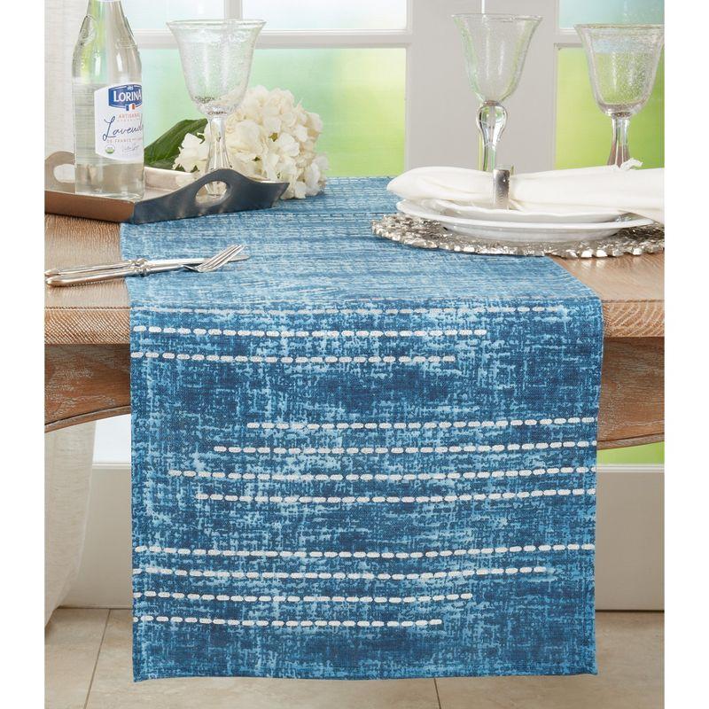 Saro Lifestyle Table Runner with Foil Print Dash Line Design