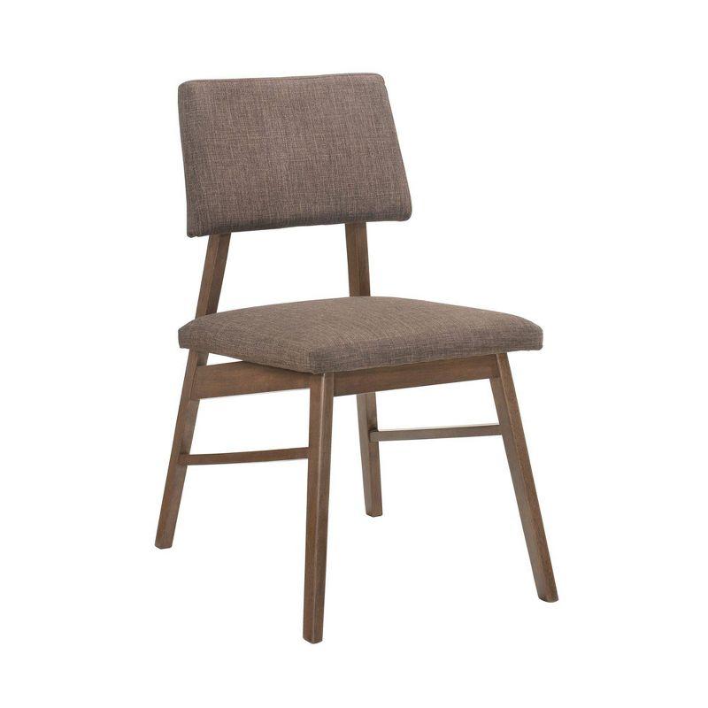 Picket House Furnishings Set of 2 Ronan Standard Height Side Chair Set Walnut: Upholstered, Contemporary Design, Rubberwood Frame
