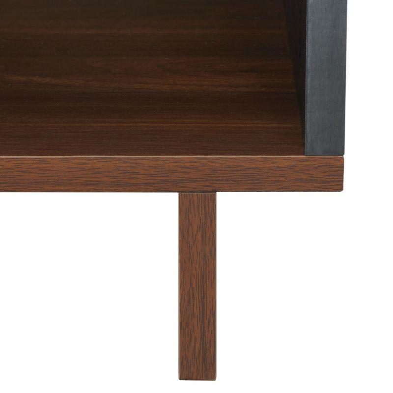 Merrick Media Stand - Walnut/Black - Safavieh