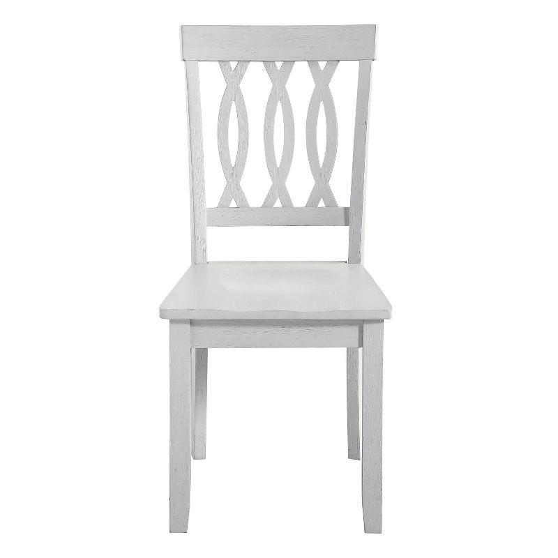 Naples White Wood High Back Side Chair Set