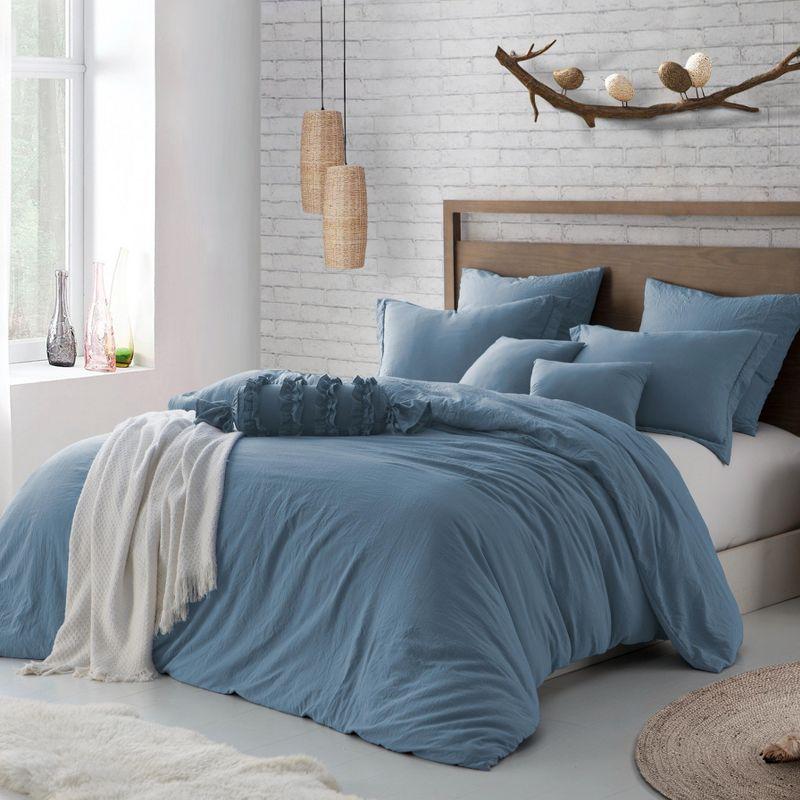 Swift Home Super Soft Crinkle Washed Microfiber Duvet Cover Set