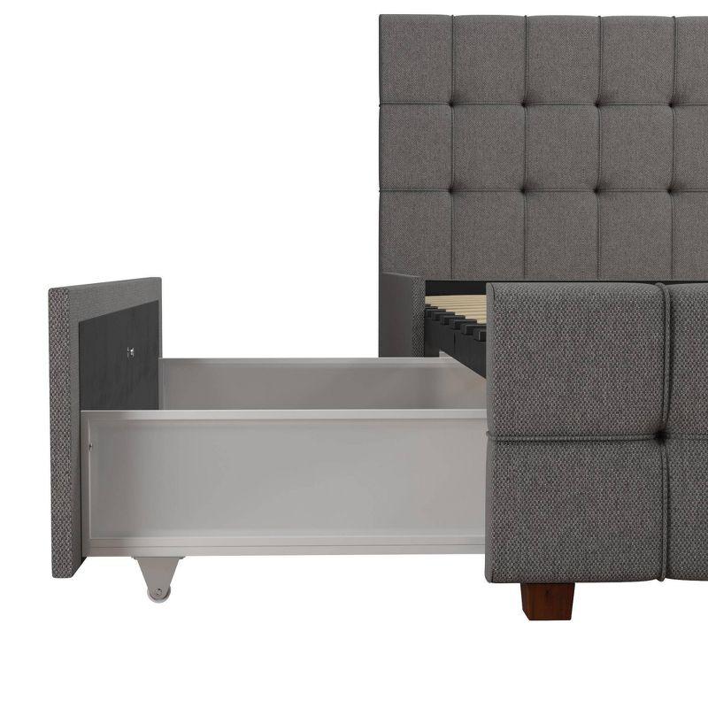 Elizabeth Tufted Upholstered Low Profile Storage Platform Bed