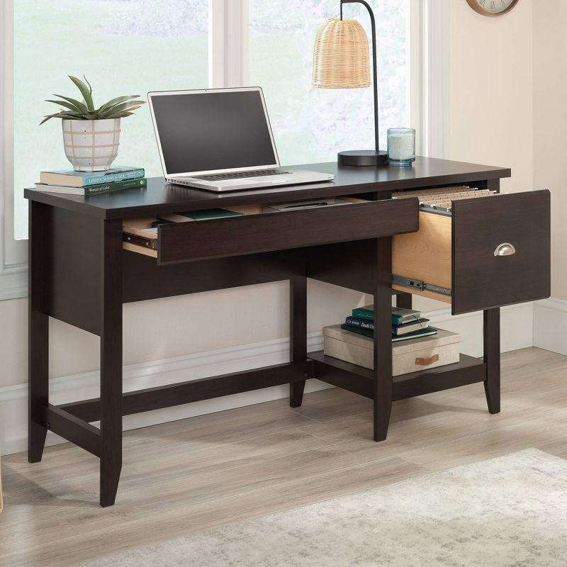 Cinnamon Cherry Wood Desk with Drawer and Filing Cabinet