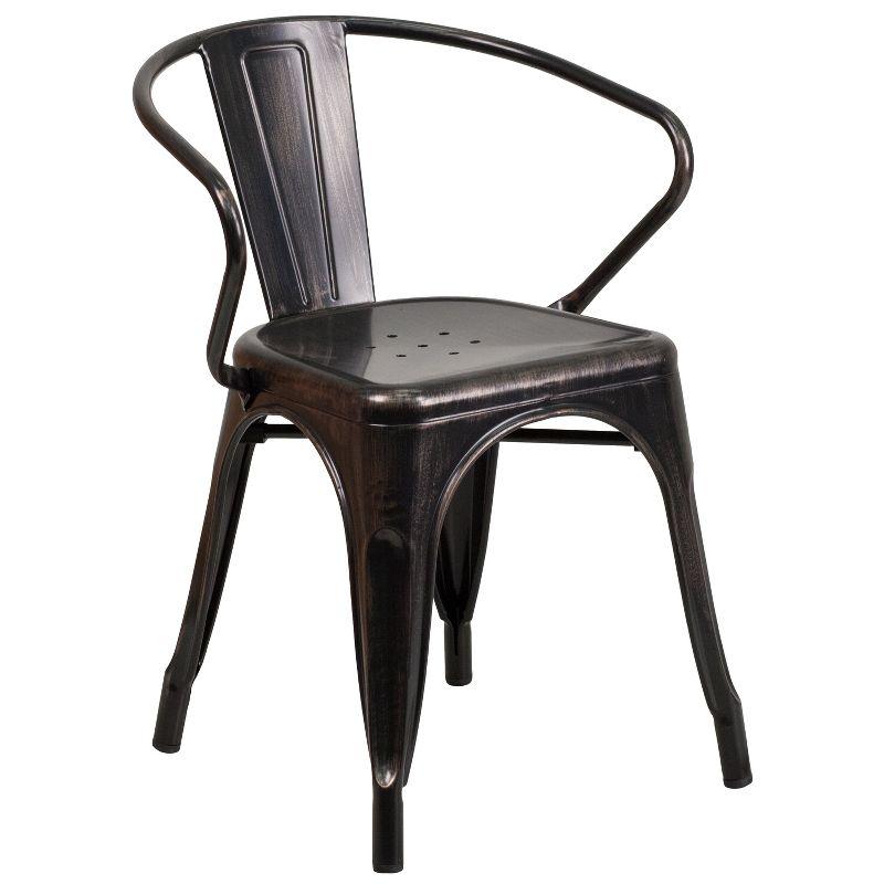 Flash Furniture Hucheson Metal Indoor-Outdoor Chair with Arms