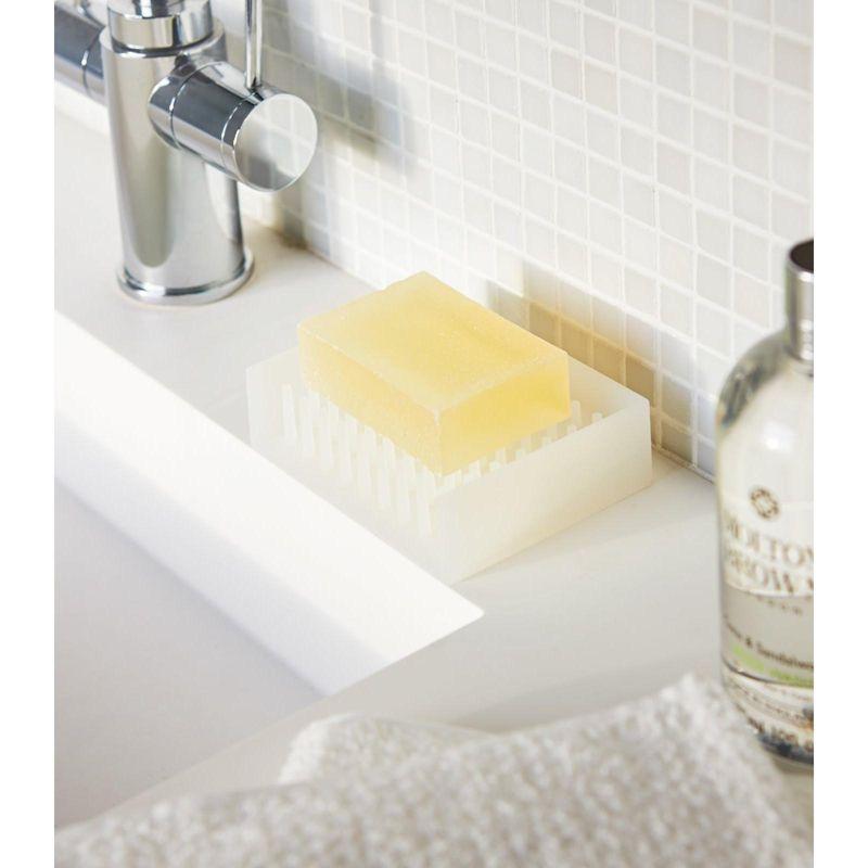 Yamazaki Home Yamazaki Home Self Draining Soap Tray - Floating Holder Dish For Sink, Silicone, No Assembly Req.