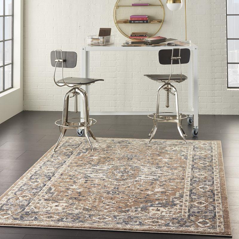 Nourison Concerto Center Medallion Indoor Rug Beige Grey 3'9" x 5'9"
