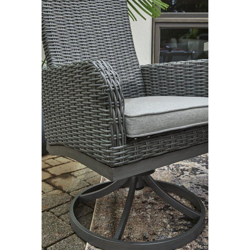 Signature Design by Ashley Elite Park Outdoor Swivel Chair with Cushion(Set of 2), Gray