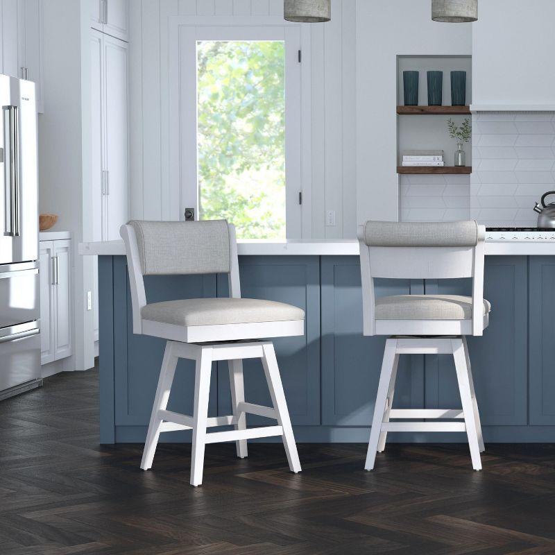 Clarion Counter Height Barstool Height Swivel with Footrest, Fog Gray Seat - Hillsdale Furniture