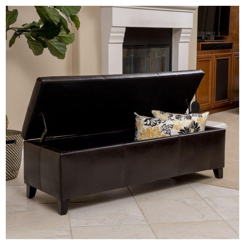 Lucinda Faux Leather Storage Ottoman Bench - Christopher Knight Home