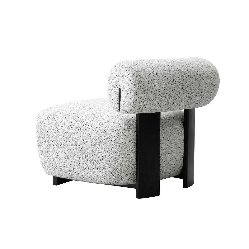 Manhattan Comfort Bartow Modern Woven Fabric Upholstered Accent Chair Ivory/Black