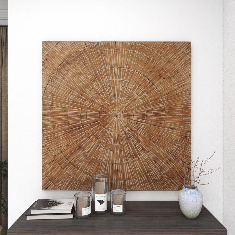 Wood Starburst Handmade Radial Wall Decor Brown - Olivia & May: Coastal Style, Abstract Art