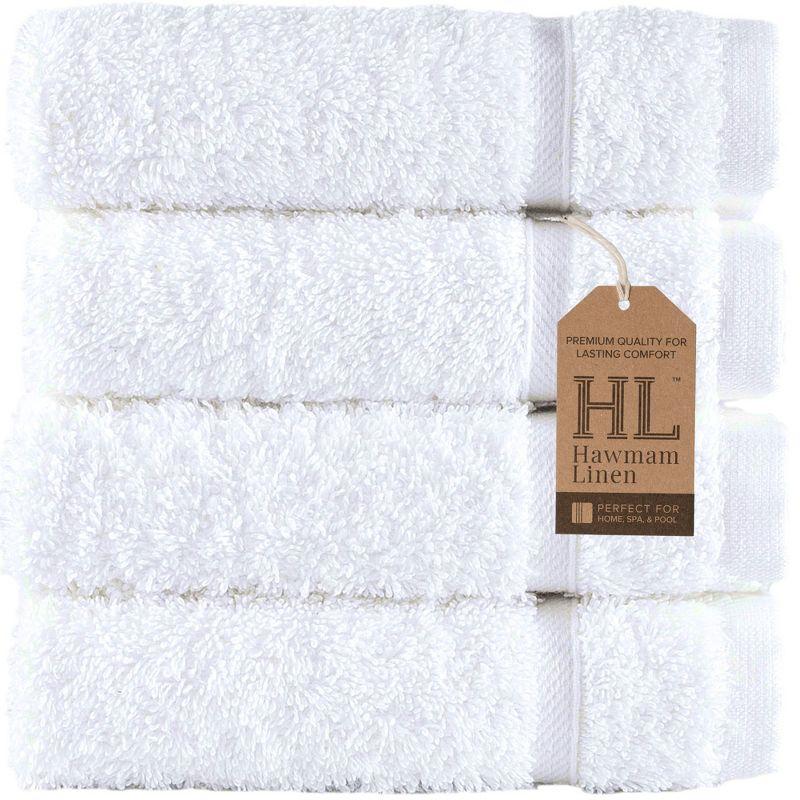 Hawmam Linen Washcloth Linen Set Original Turkish Cotton, Maximum Softness & Absorbency Face Towels for Kitchen & Cleaning (White)