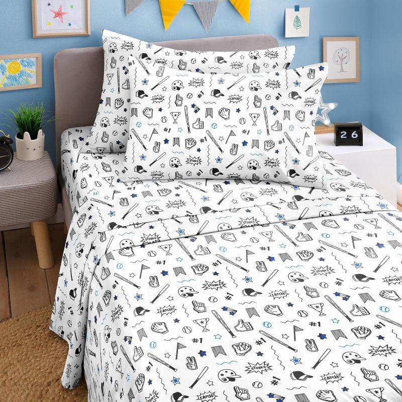 CGK Linens 4 Piece Kids Microfiber Sheet Set - Wrinkle Free - Cute, Cozy, Soft