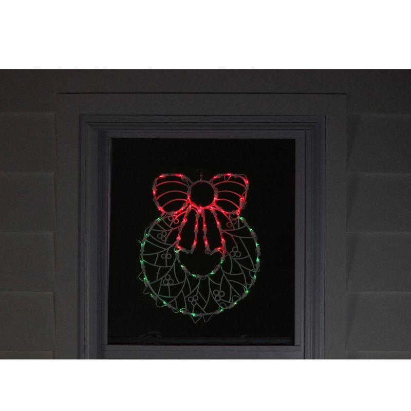 18" Wreath Christmas Window Silhouette Decoration Lighted Display