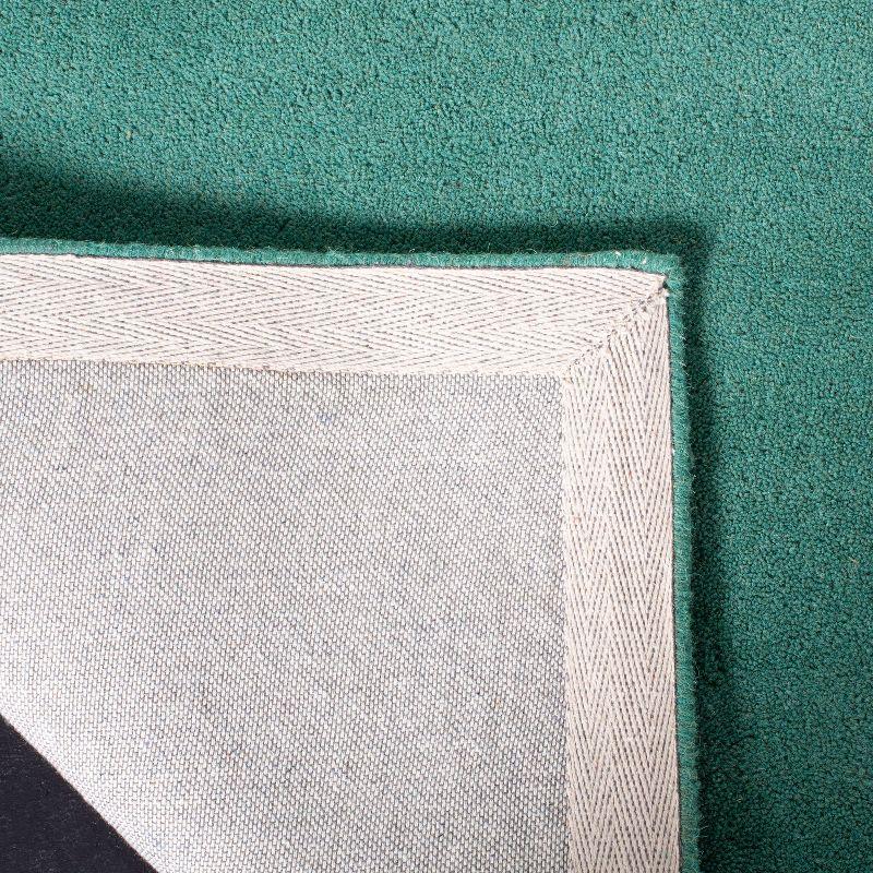 Teal and Ivory Hand-Tufted Wool Area Rug 4' x 6'