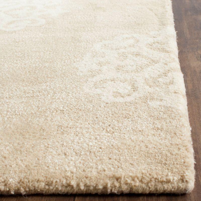 Handmade Beige/Ivory Tufted Wool-Viscose Blend Area Rug 9' x 12'