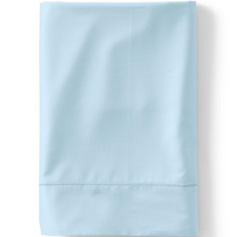 Lands' End 400 Thread Count Premium Supima Cotton No Iron Sateen Flat Bed Sheet - King - Dusty Blue
