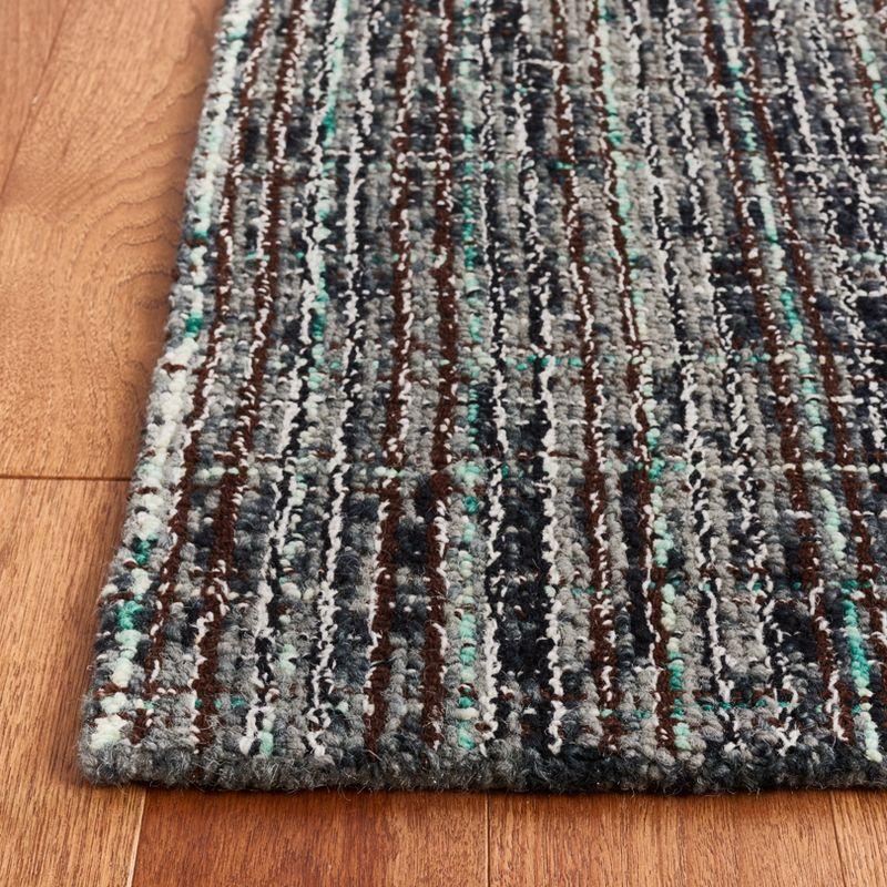 Handmade Abstract Gray Wool Square Area Rug - 4' x 6'