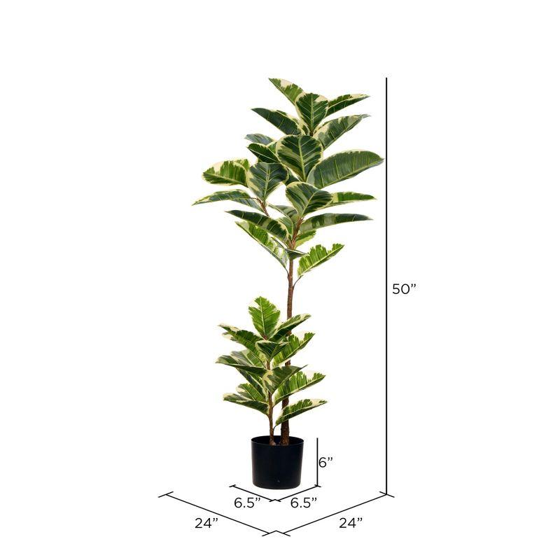 57" Green Plastic Outdoor Potted Floor Plant