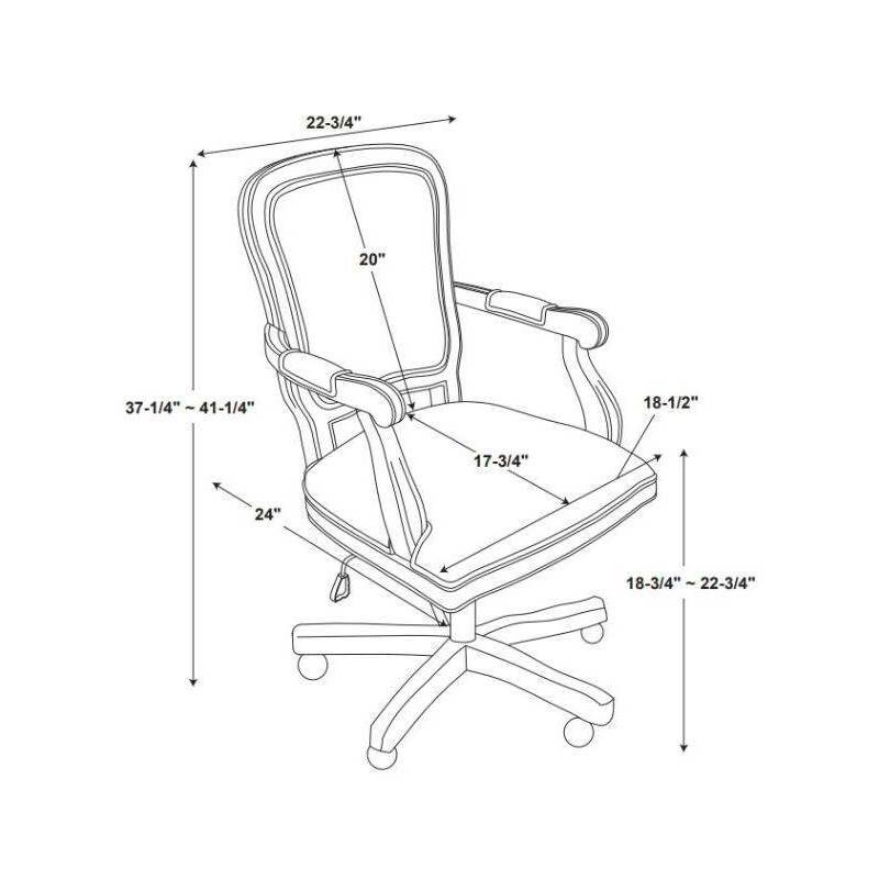 Linon Maybell Traditional Swivel Office Desk Chair Light Gray: Ergonomic, Wooden Frame, Foam Padded