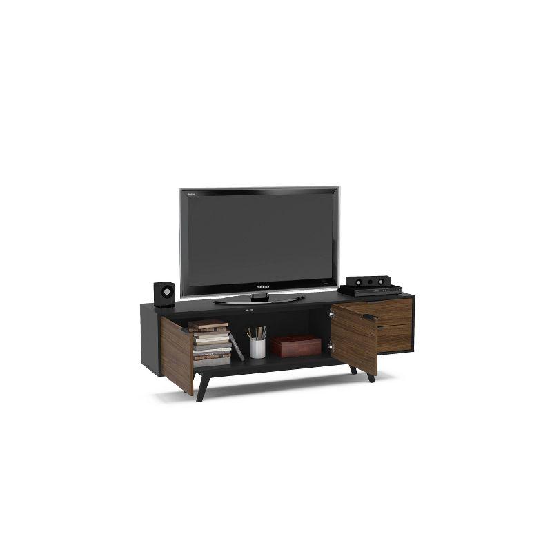 Laos TV Stand for TVs up to 78" Dark Brown/Black - Polifurniture: Entertainment Center with Storage Drawer