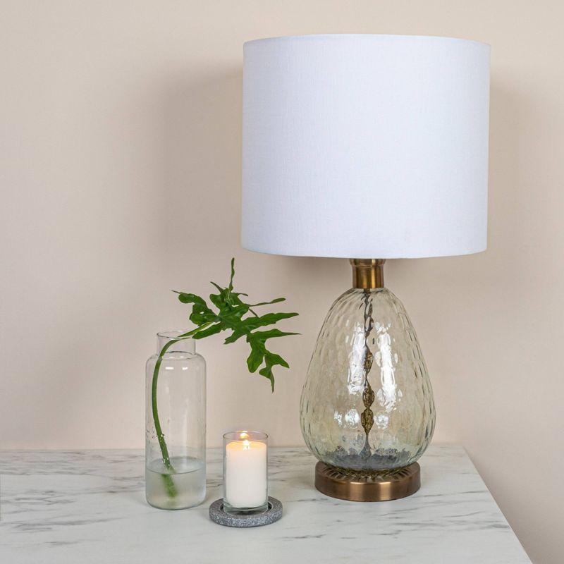 Storied Home Textured Glass Base Table Lamp: Antique Bronze, UL Listed, 26" Height