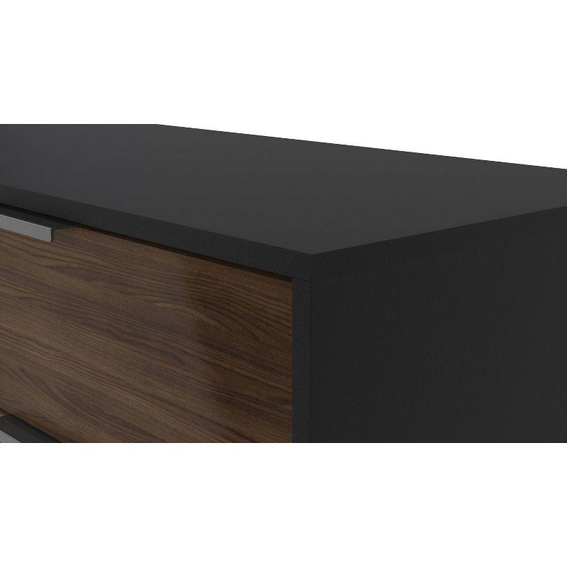 Laos TV Stand for TVs up to 78" Dark Brown/Black - Polifurniture: Entertainment Center with Storage Drawer