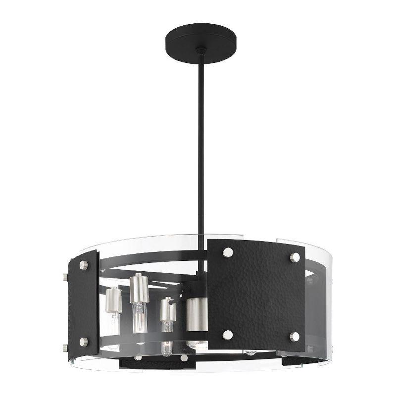 Barcelona Black and Brushed Nickel 7-Light Pendant Chandelier