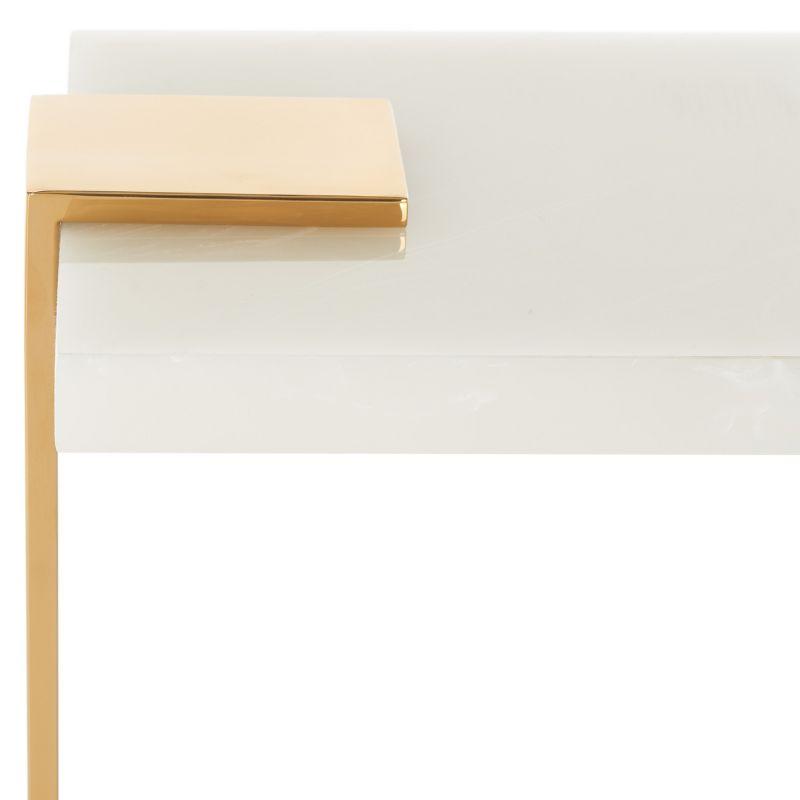 Mars Acrylic Drink Table - SFV3563B - White/Gold - Safavieh Couture