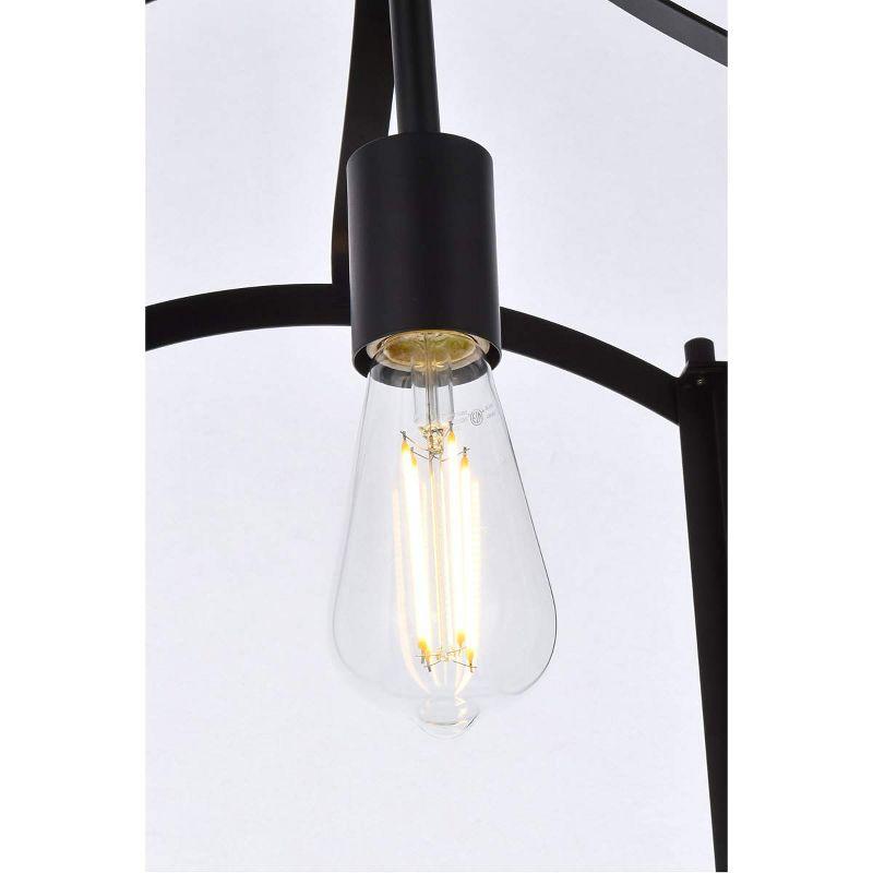 Elegant Lighting Janet 1 light flush mount in black