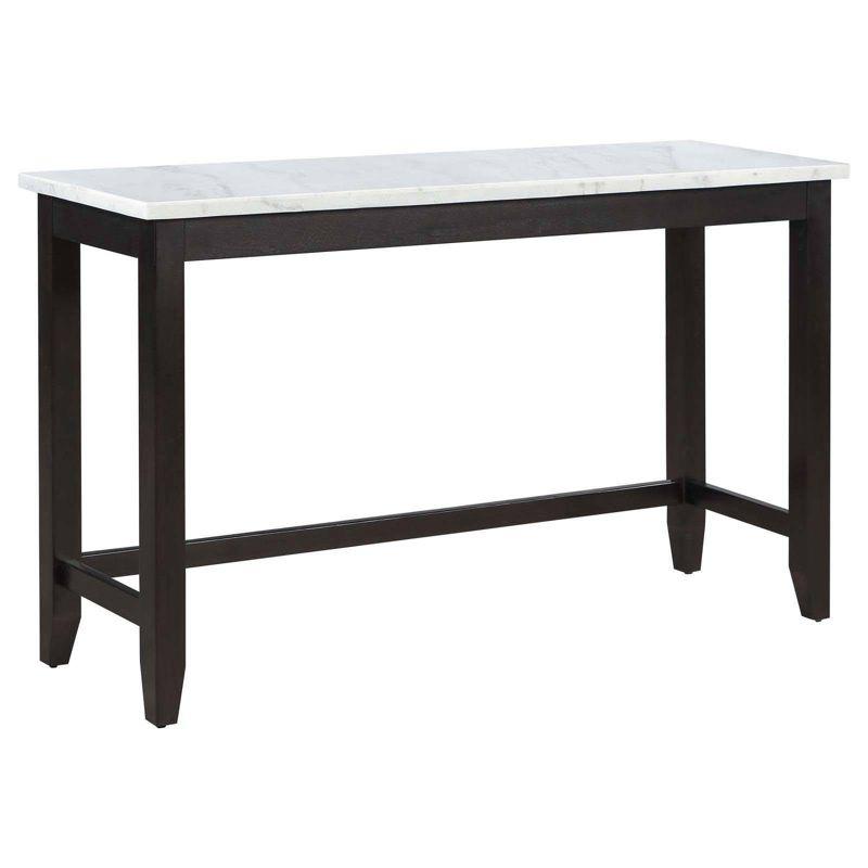 Toby Rectangular Black and White Marble Top Counter Height Table